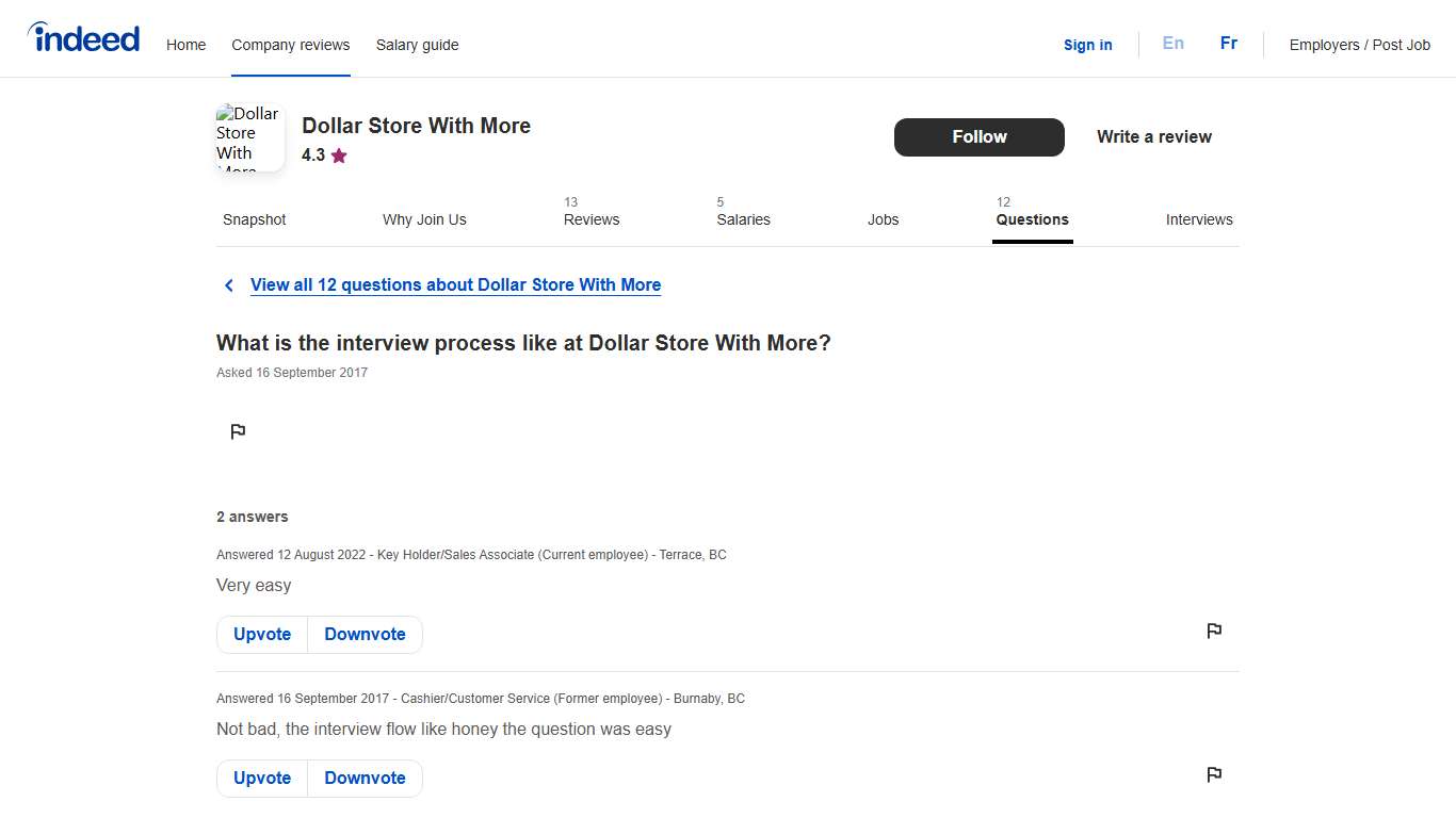 What is the interview process like at Dollar Store With More? Indeed.com